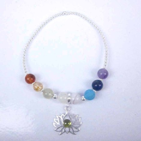 Bracelet ball plain with pendant Chakras
